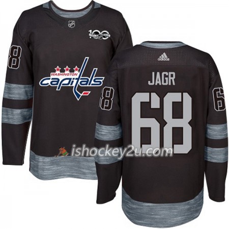 Mænd NHL Washington Capitals Trøje Jaromir Jagr 68 1917-2017 100th Anniversary Adidas Sort Authentic